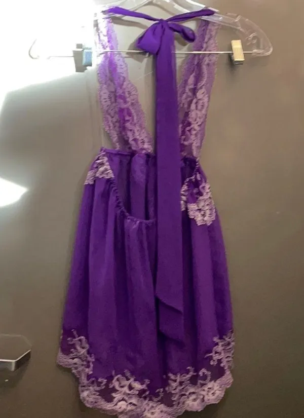 Vintage Victoria’s Secret purple lace teddy S - Image 3