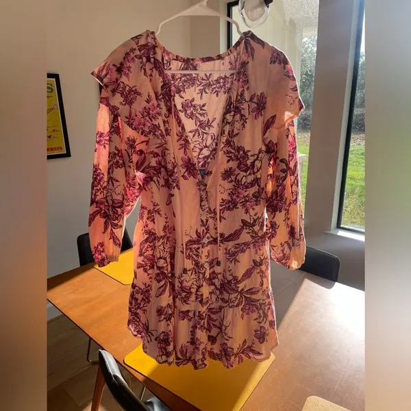 Free People Boho Mini Dress Size Small Cottagecore Festival Peasant Babydoll - Image 8