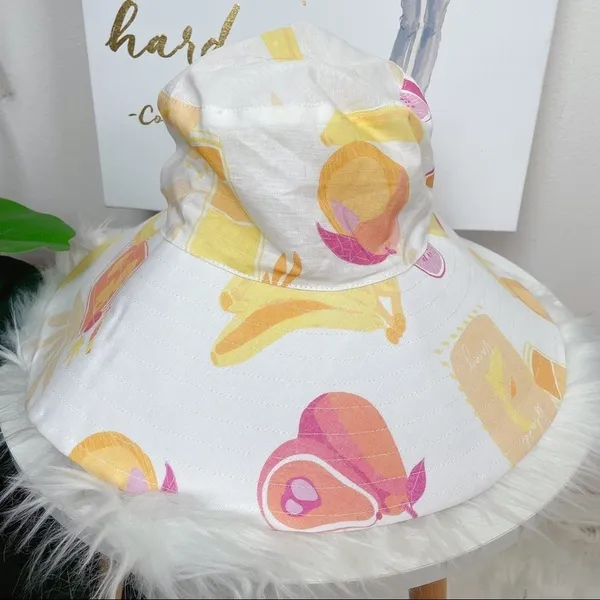 Charlie Holiday Indie Fruity Print Bucket Hat Vacation Resort Beach Summer Y2K - Image 2
