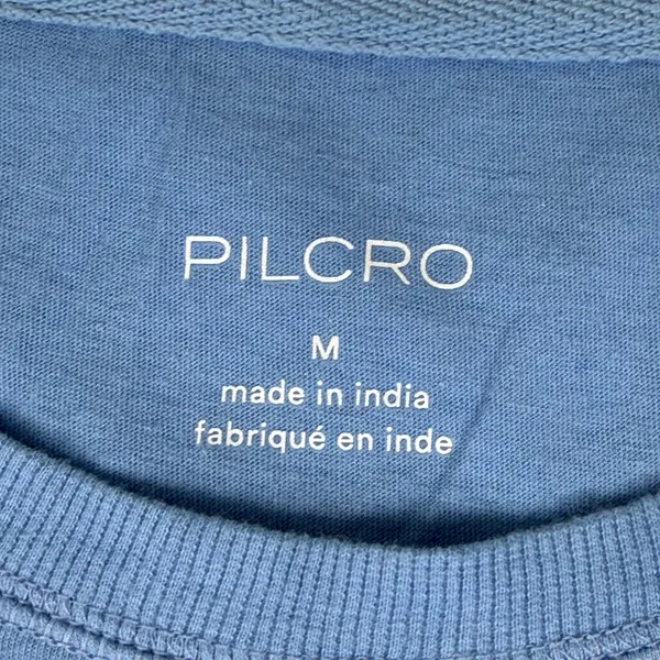 Pilcro Anthropologie Blue Sleeveless Peplum Button Side Swiss Dot Top M - Image 2