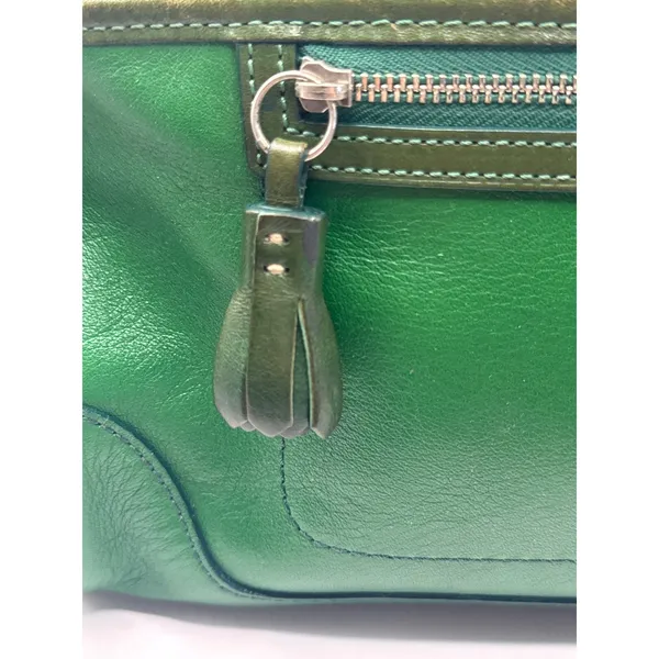 Vintage‎ Coach 7465 Hamilton Kelly Green Leather Satchel Handbag - Image 4