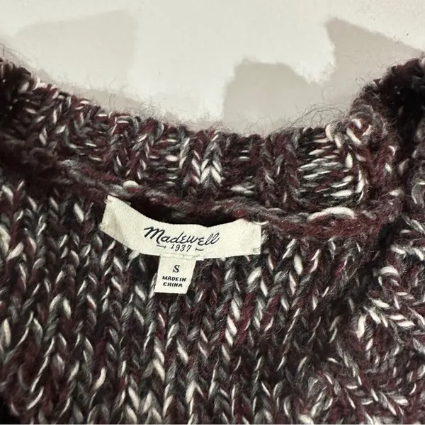 Madewell Firelight Wool Alpaca Blend Cable Knit Long‎ Sleeve Pullover Sweater S - Image 5