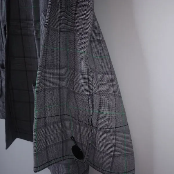 Venezia 18 Black White Fine Plaid Jacket Plus Green - Image 3