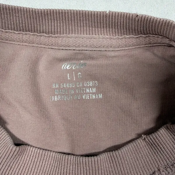 Aerie Oversized Crewneck Sweatshirt Womens Large Pink Mauve Boxy Cotton - Image 2