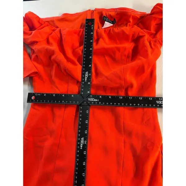 Venus Women Dress Off-Shoulder Tiered Ruffle Bell Sleeve Red Size 2 - Image 5