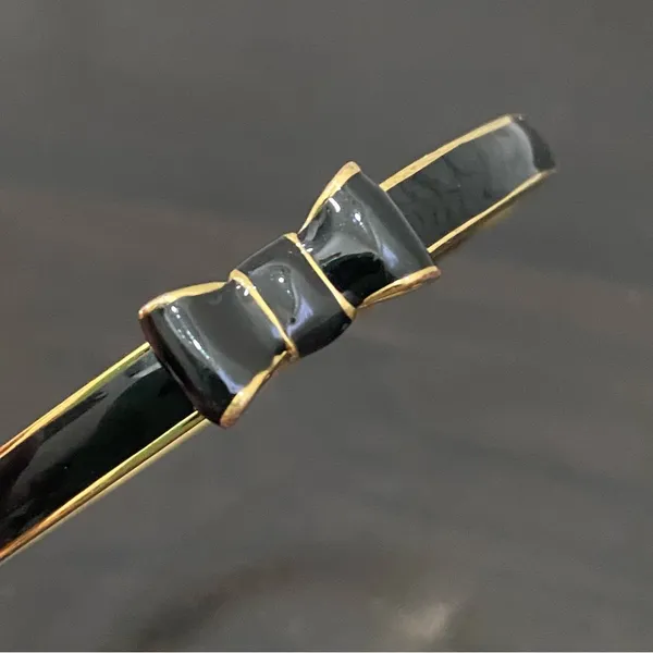 KATE SPADE Black Take A Bow Enamel Layering Stackable Bangle Bracelet - Image 12