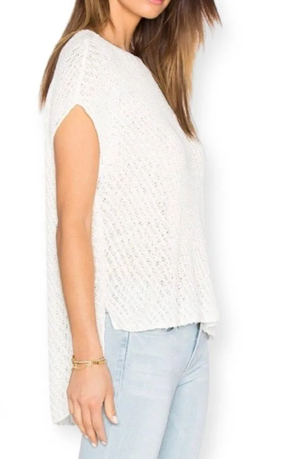 ATM Anthony Thomas Melillo Diagonal Stitch Knit Pullover Boat Neck Top Ecru White Size Medium - Image 2