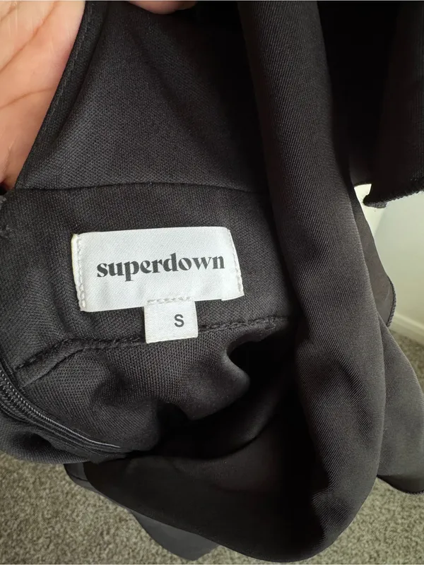 superdown Black Deep V Ruffle Sleeve Mini Dress - Image 3