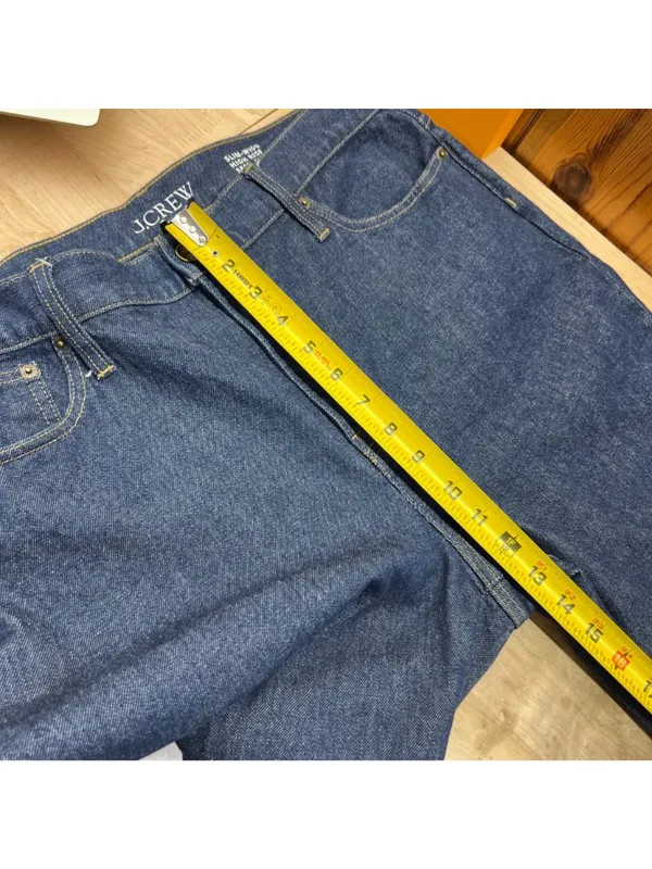 J.Crew Womens Slim-Wide High-Rise Semi-Stretch Denim Jeans Size 32 - Image 9