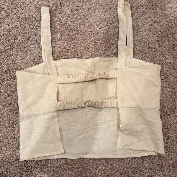 cream tank top open back Tan - Image 2