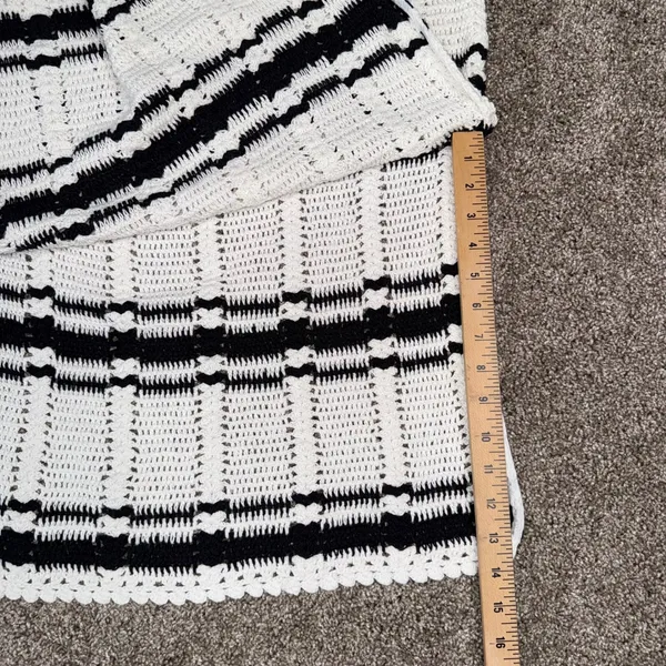 Free People Beach Crochet Set Women Medium Ivory Black Good Striped 2-Piece - Image 11