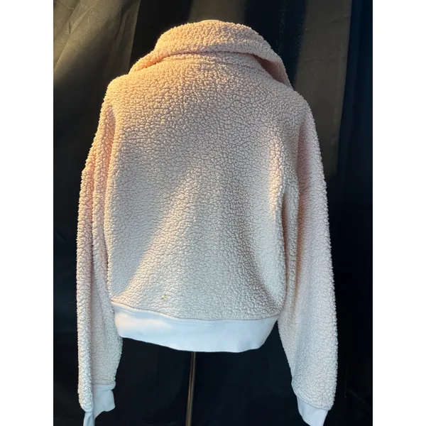Champion C9 Womens Peach Pink Sherpa Fleece Quarter Zip Pullover Sweater Small‎ - Image 4