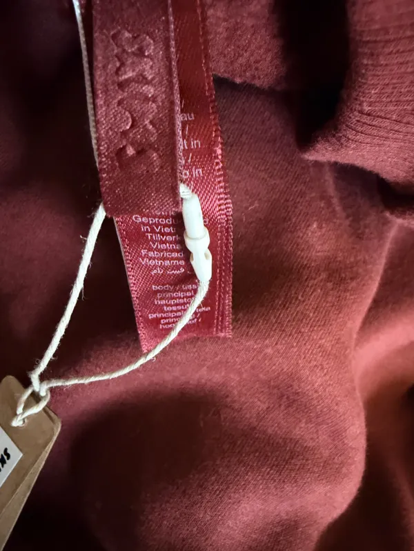 Skims Cotton Fleece classic Crewneck size large Merlot NWT - Image 12
