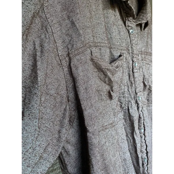 Aerie Lumberjane Button Up Shacket DISCONTINUED XL Brown Oversized Soft Textured - Image 8