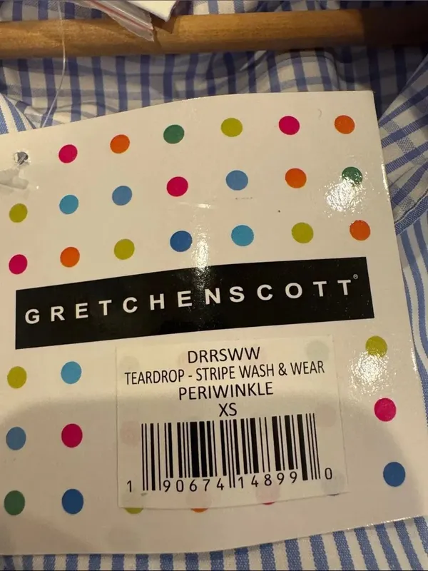 Gretchen Scott Teardrop Stripe Wash & Wear Periwinkle XS NWT - Image 6