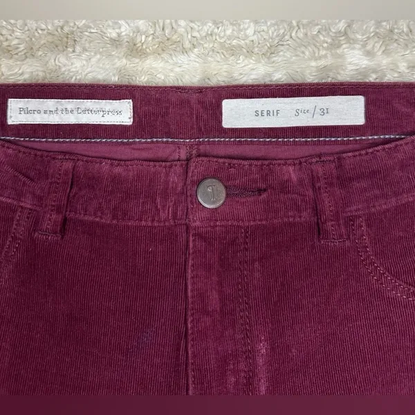 Anthropologie Pilcro and the Letterpress Serif burgundy corduroy skinny pants - Image 3