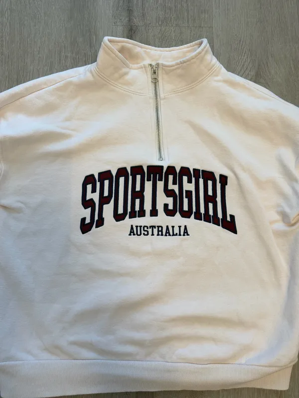 Sportsgirl Cream Zip-Up Sweatshirt with Multicolor Logo - Image 4