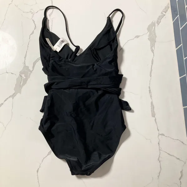 Aerie Wrap Full Coverage One Piece Swimsuit in Black Size XS NWT - Image 3