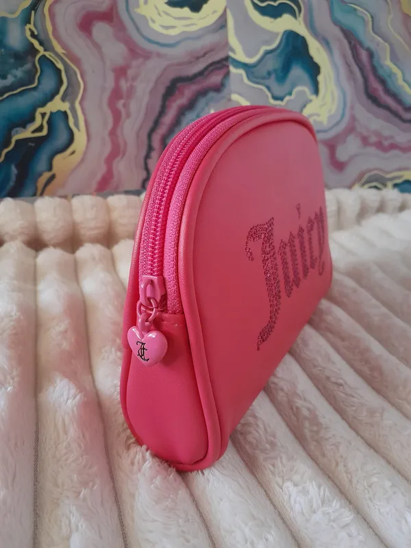Juicy Couture Hot Pink Rhinestone Dome Makeup Bag - Image 2