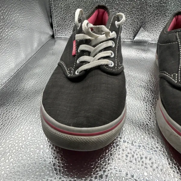 Vans‎ Women's Size 8 Gray Canvas Lace-Up Sneakers Pink Lining Casual Shoes - Image 7