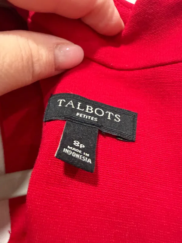 Talbots Red Sheath Dress Sleeveless Career Cocktail Midi Size 8p - Image 7