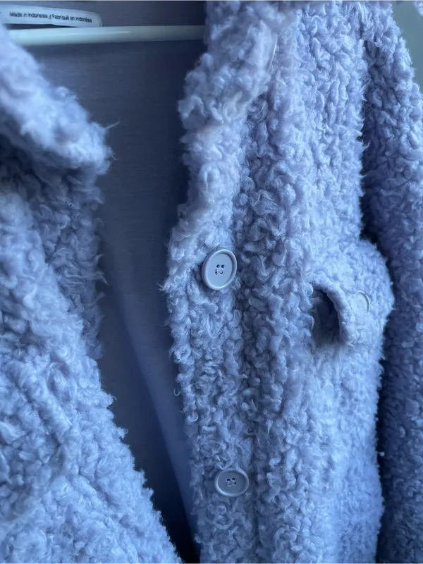 Urban Outfitters Lavender Sherpa Button-Front Jacket Size S - Image 6