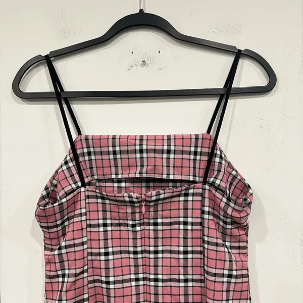 Urban Outfitters Pink Plaid Dress Y2K Size Medium - Image 4