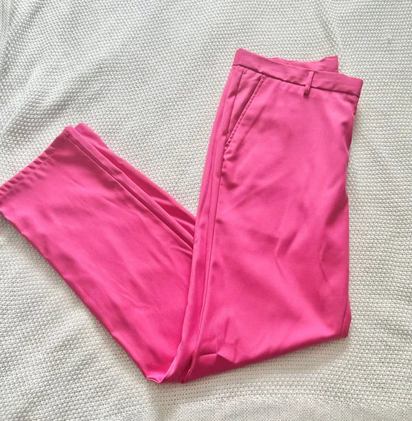 Barbie pink business casual straight leg trouser pants - Image 4