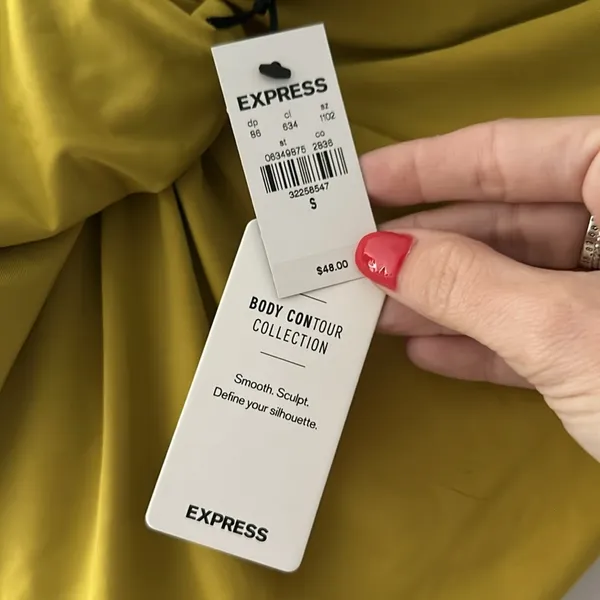 yellow express satin top size small - Image 2