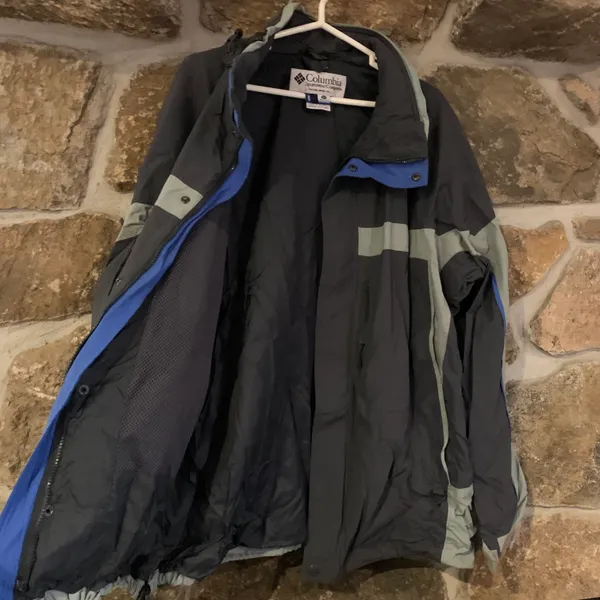 Grey/Blue Thick Zip Up Windbreaker Material Boulder Ridge Jacket - Image 3