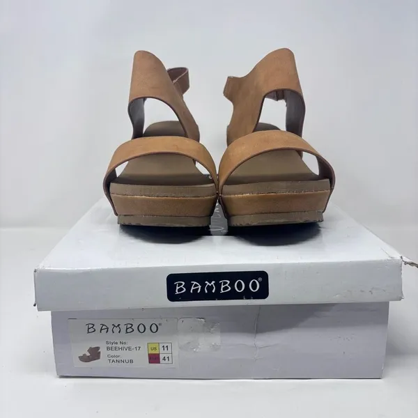 Bamboo Beehive-17 Wedge Sandals, Size 11, New with Box - Image 2