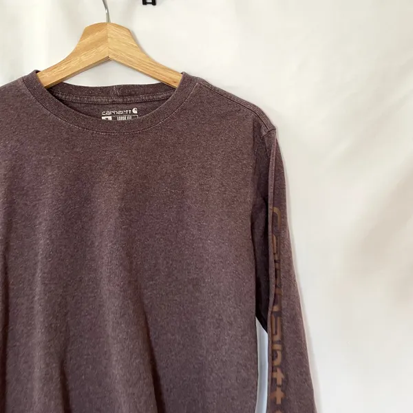 Carhartt loose fit purple pullover sweater women's size medium casual top - Image 2