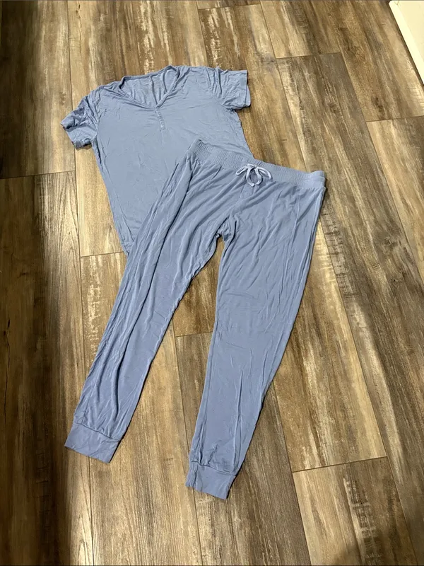 Little sleepies adult pajamas blue jogger S/M - Image 3