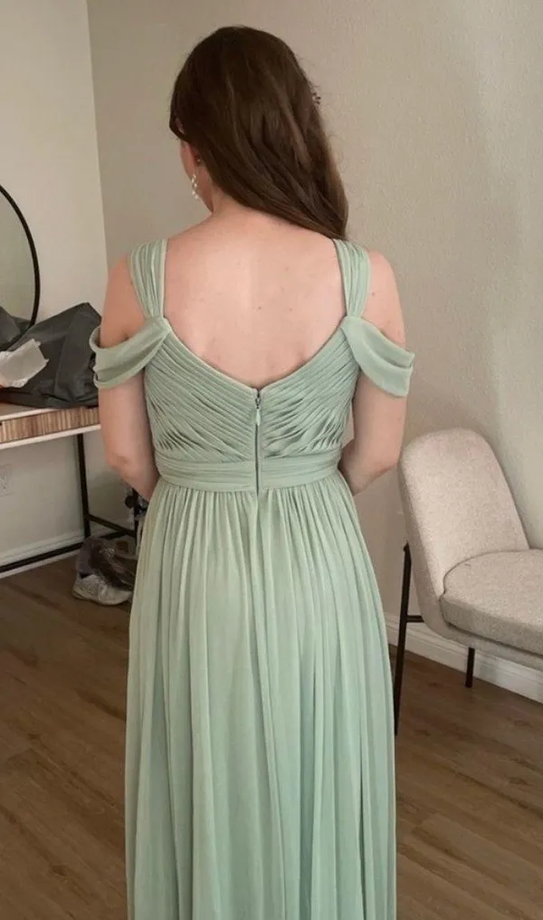 Azazie Calla Dusty Sage Maxi Dress - Image 2