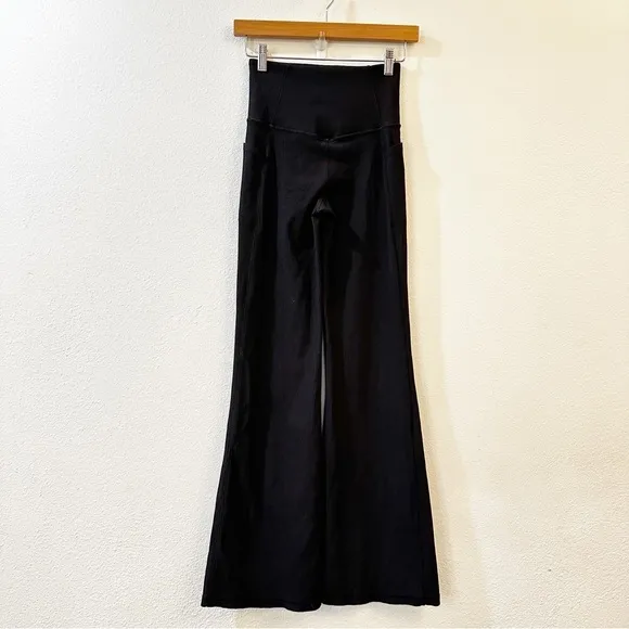 Athleta Salutation Stash Flare Pant Ribbed‎ Leggings Women's Black Size XS - Image 7