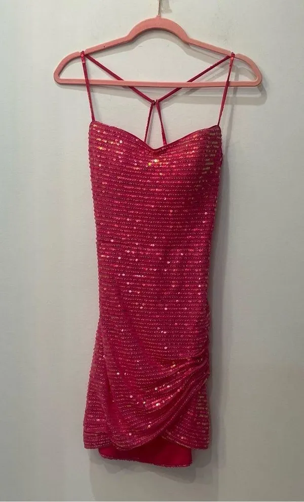 NWT Blush Prom 20400 Bubblegum Short Sequin Cocktail Dress Formal Homeco… - Image 6