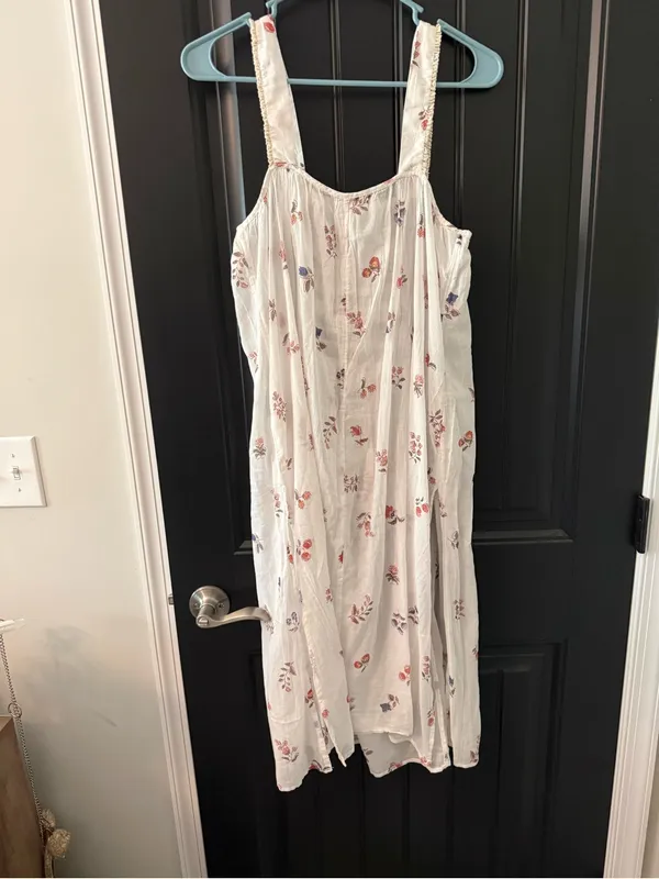 Free People The Way Back Maxi Top XS White Floral with Embroidery - Image 8