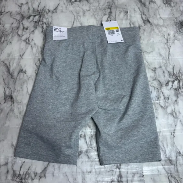 Nike Tight fit mid rise short length biker shorts small grey white NWT New - Image 7