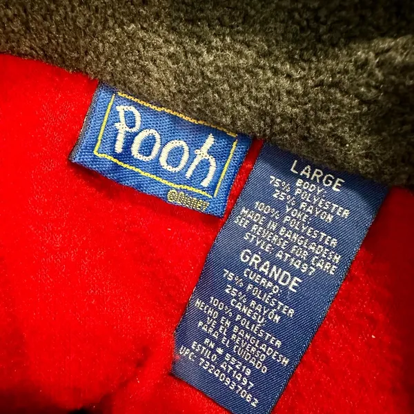 Disney Vtg 90s/y2k Pooh Tigger quarter zip fleece top Sz Large - Image 5