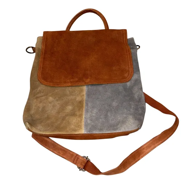 Free People We The Free Paris Suede Convertible Backpack Purse Messenger Bag - Image 4