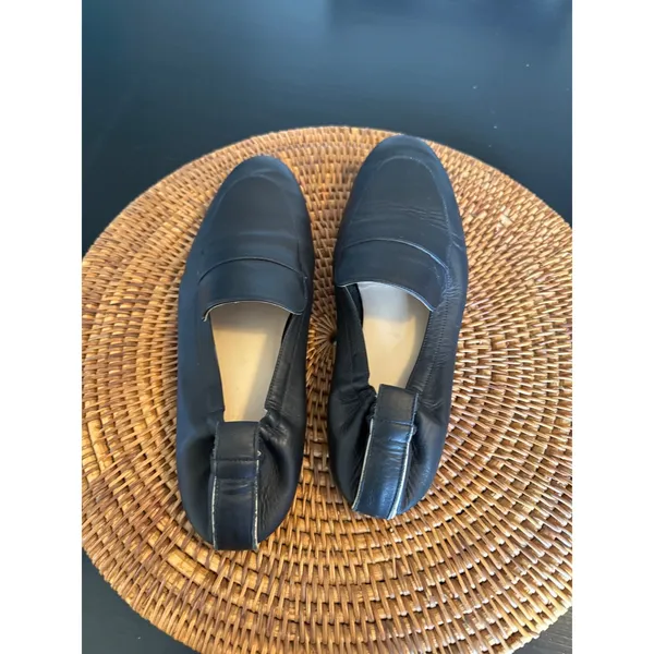 Everlane‎ The Day Loafer Black Leather Elastic Heel Flat Made in Italy Womens - Image 5