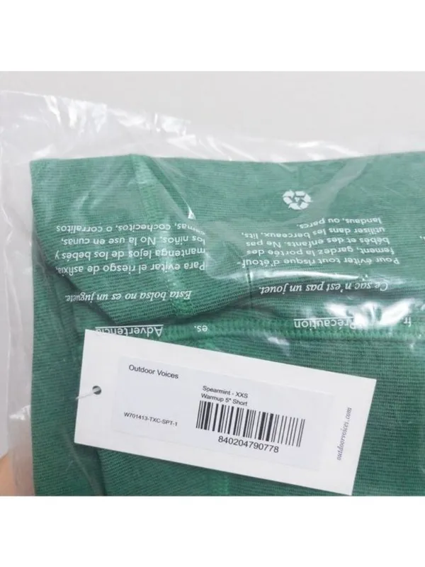 NWT Outdoor Voices Warmup 5" Biker Short XXS Spearmint Green Workout Mid Rise - Image 6