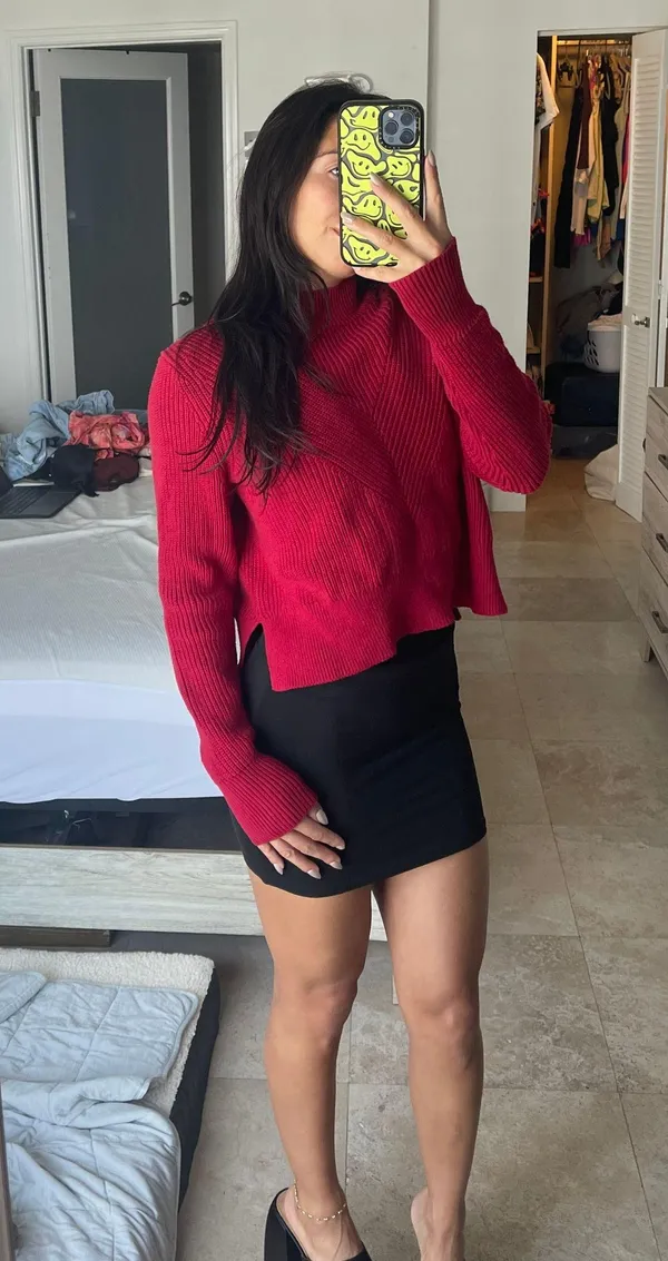 Cropped Sweater Red Size XS - Image 4