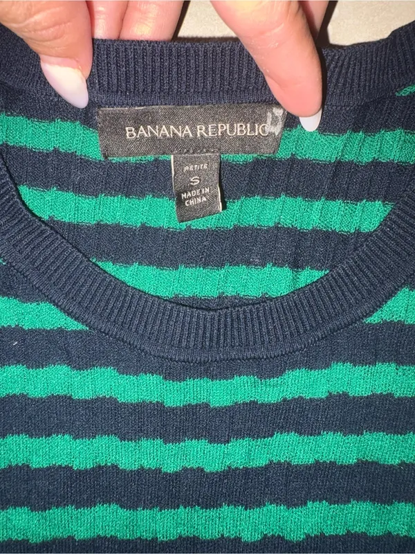 Banana Republic Black and Green Striped Sleeveless Maxi Dress - Image 2