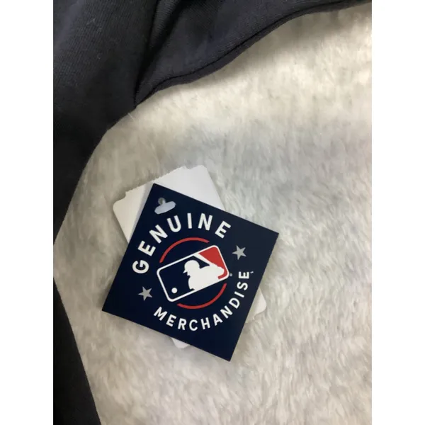 Atlanta Braves MLB Womens Navy Cropped Hoodie Campus Lifestyle Size‎ Large NWT - Image 4