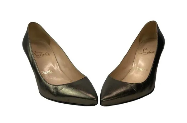Christian Louboutin Metallic Stiletto Heels Pumps Size 6.5 - Image 8