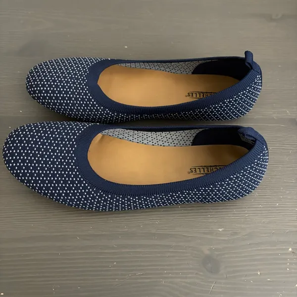 Seychelles knit ballet flats round-toe stretch knit upper‎ navy white dot 8.5 - Image 7