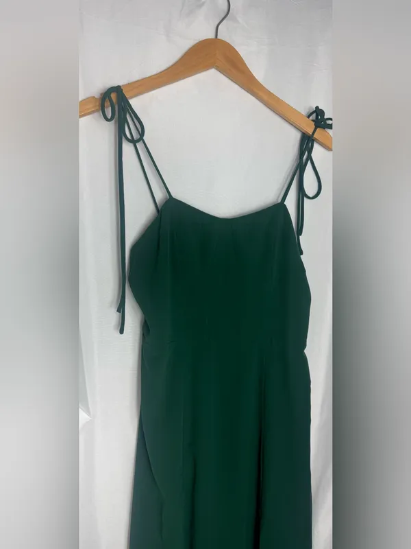 Rihoas wedding party evening dress Dark Green Tie-Shoulder chiffon S NWOT - Image 5