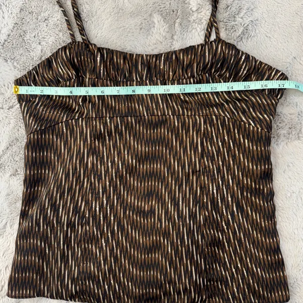 Banana‎ Republic Womens Brown Ikat Print Empire Waist Camisole Top Size 8 Zip - Image 8