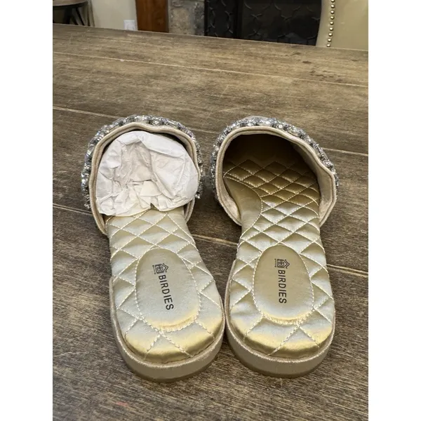 Birdies‎ Limited Edition Songbird Snow Crystal Velvet Embellished Mules Size 9 - Image 6